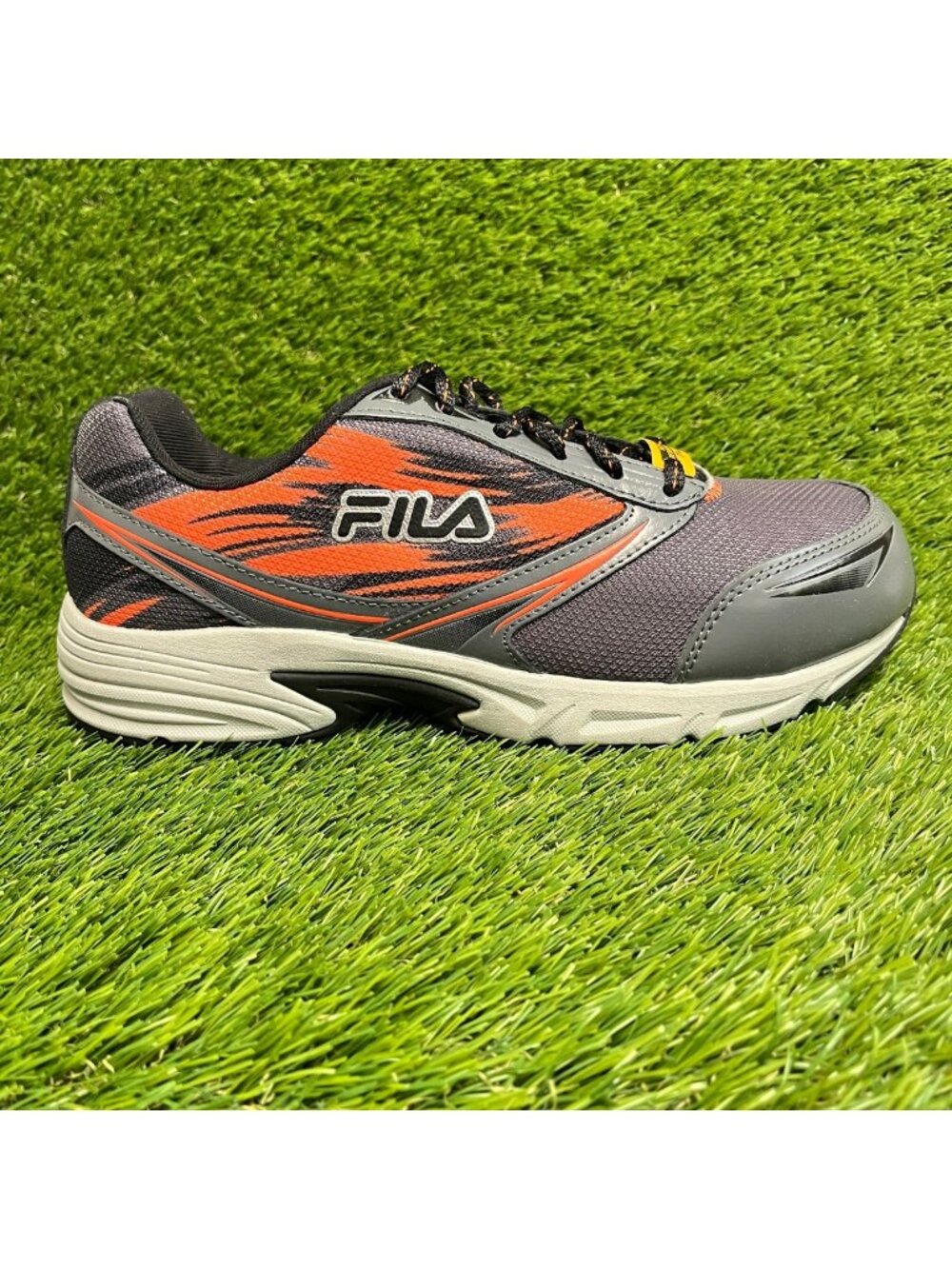 Fila Memory Meiera 2 Mens Size 8.5 Gray Orange Composite Toe Safety Work Shoes